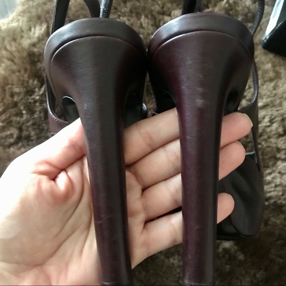 Emporio Armani platform heels in burgundy size 37 - Picture 8 of 8